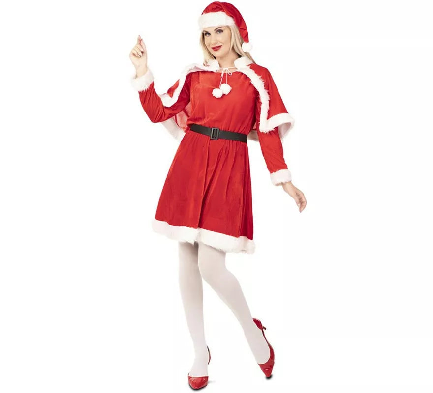 Disfraz de Mamá Noel con capa para mujer