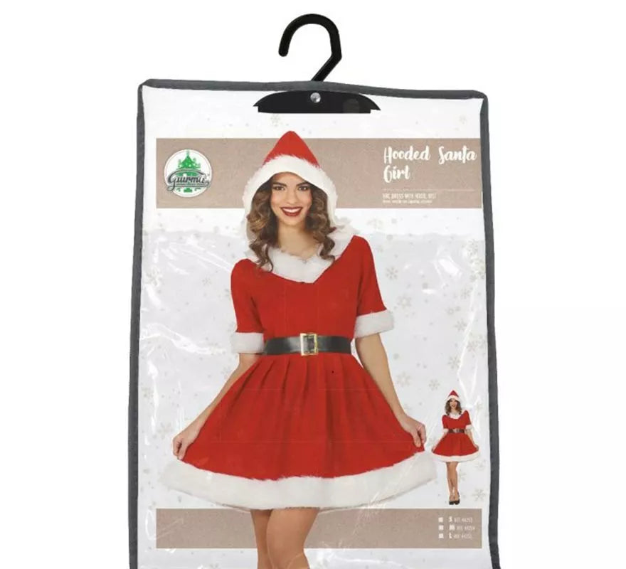 Disfraz de Mamá Noel con capucha para mujer