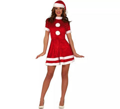 Déguisement court du père noël pour femme