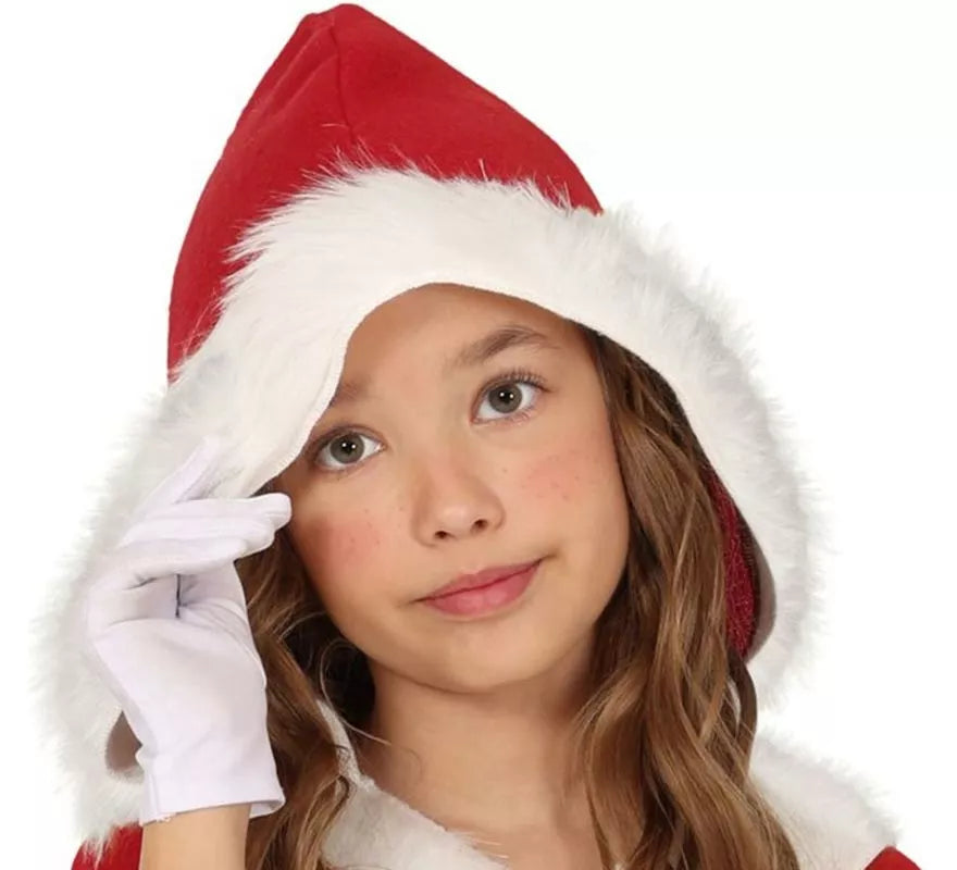 Translation missing: fr.Disfraz de Mamá Noel en vestido con capucha para niña
