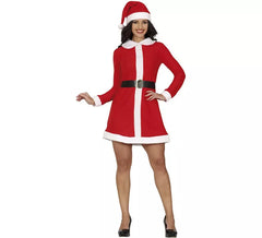 Costume de mère Noël en robe à col pour femme