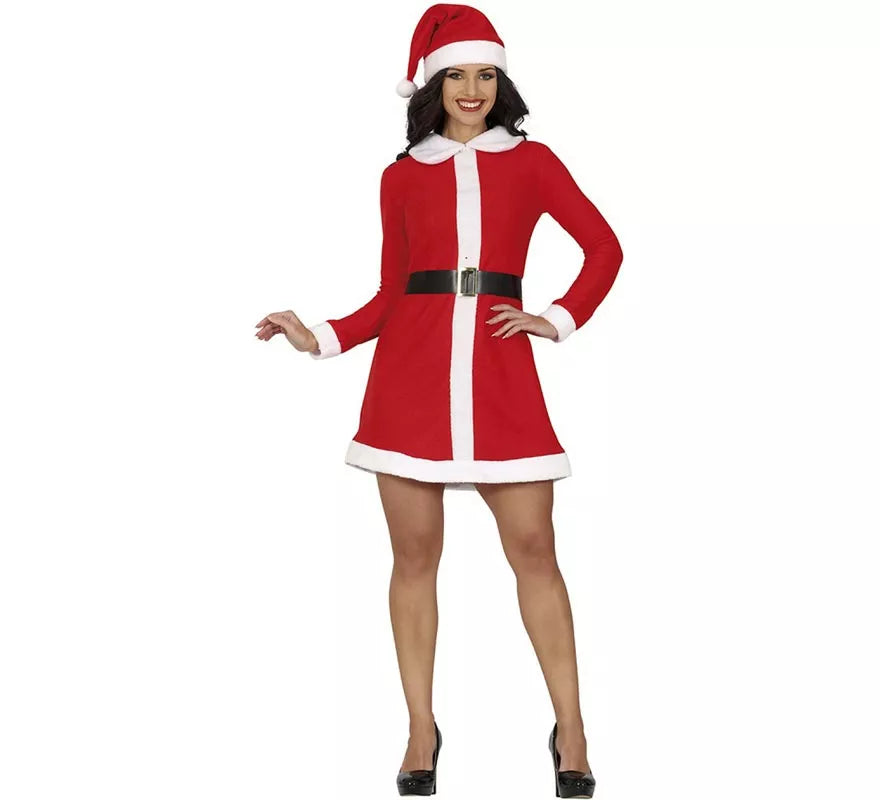 Translation missing: fr.Disfraz de Mamá Noel en vestido con cuello para mujer