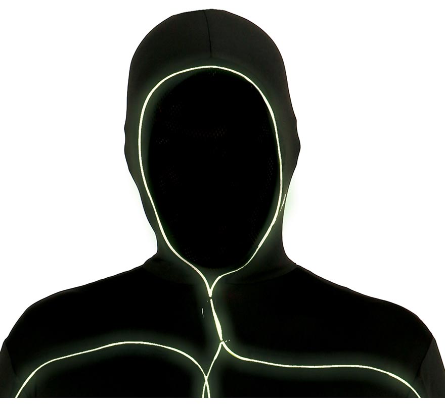 Disfraz de Man Black Light con 3 funciones de luz