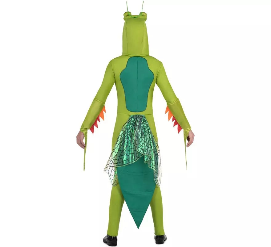Translation missing: fr.Disfraz de Mantis verde con capucha y alas para adulto