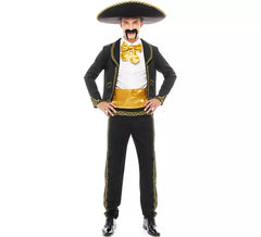 Déguisement Mariachi Charro noir et or homme