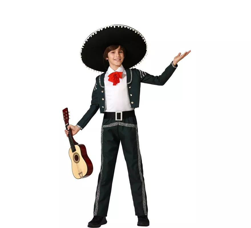Translation missing: fr.Disfraz de Mariachi negro con cinturón para niño