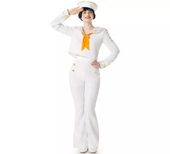 Costume de marin blanc avec pantalon pour femme