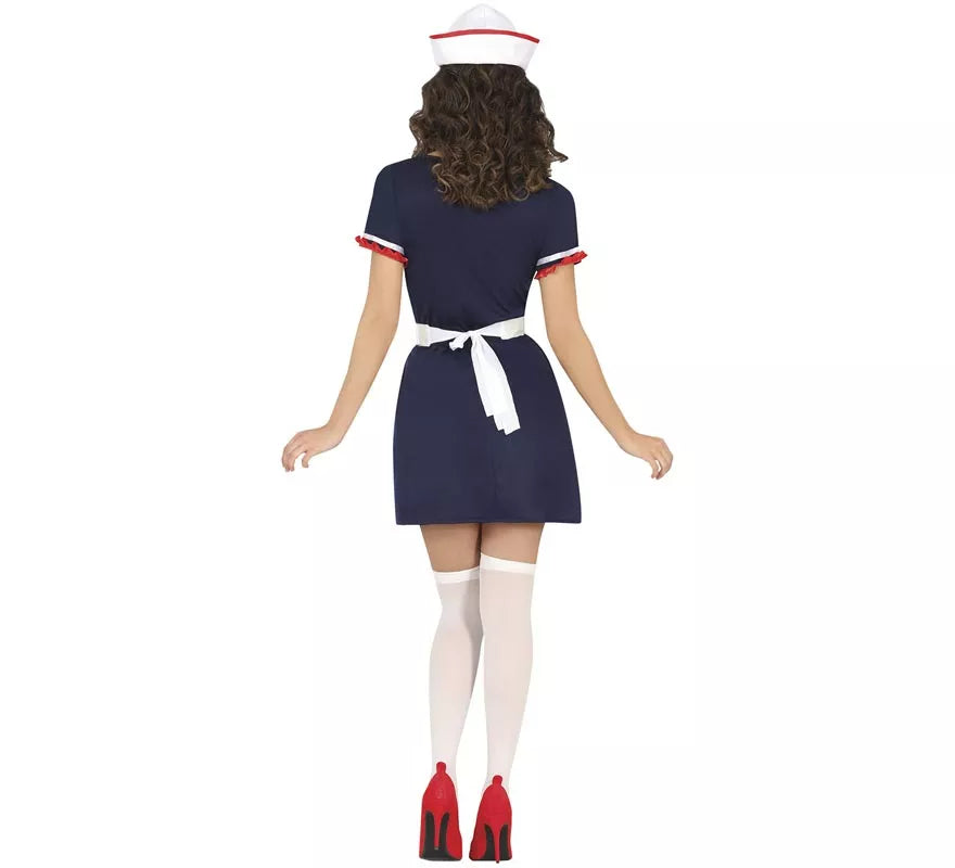 Disfraz de Marinera Grumete Vintage azul para mujer