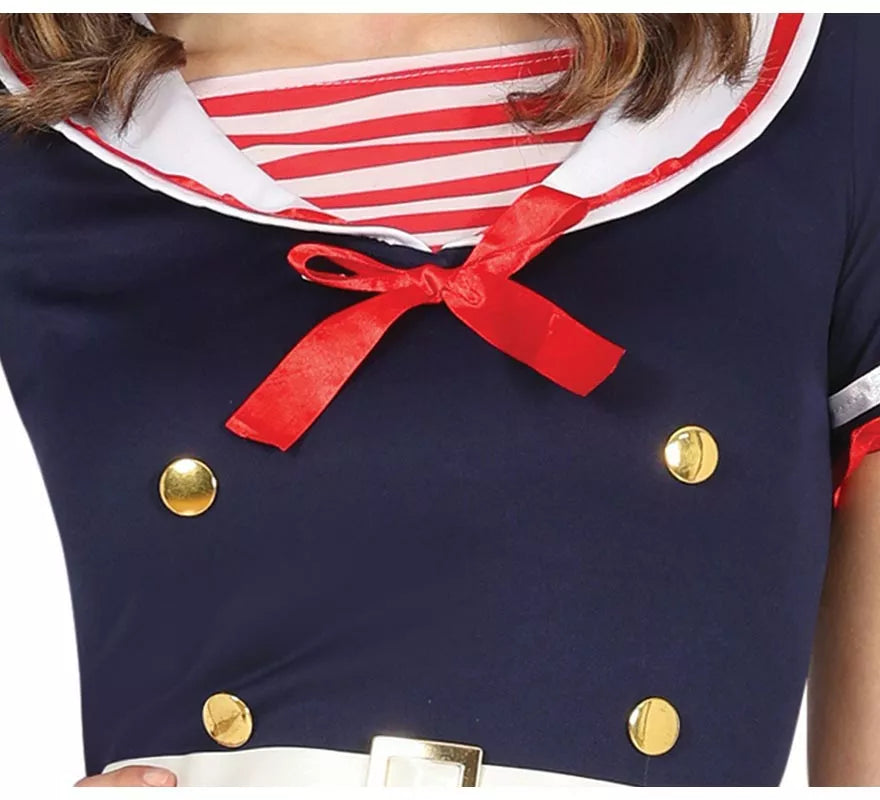 Disfraz de Marinera Grumete Vintage azul para mujer