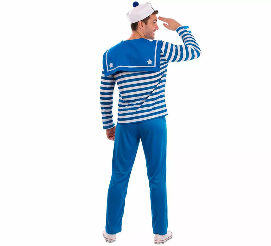 Translation missing: fr.Disfraz de Marinero azul a rayas para hombre