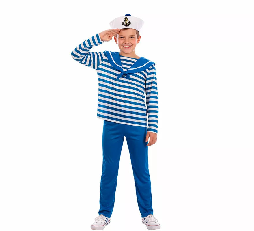 Translation missing: fr.Disfraz de Marinero azul a rayas para niño