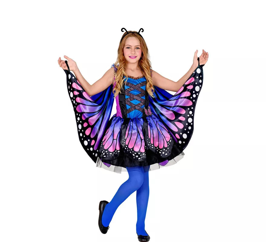 Translation missing: fr.Disfraz de Mariposa Azul con Alas para niña