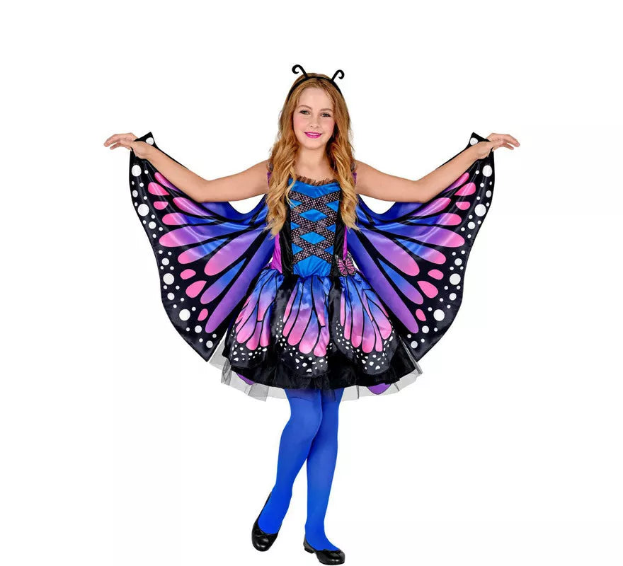 Translation missing: fr.Disfraz de Mariposa Azul con Alas para niña