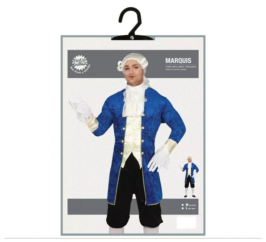 Translation missing: fr.Disfraz de Marqués Distinguido Azul para hombre