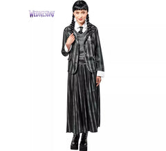 Costume d'école du mercredi de la famille Addams pour femme
