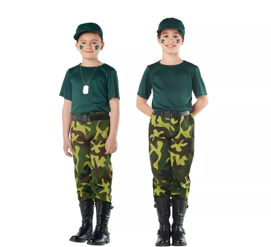 Translation missing: fr.Disfraz de Militar Camuflaje para Niños