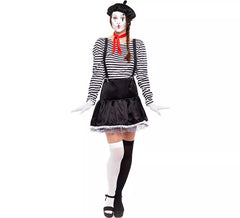 Déguisement Mime rayé femme