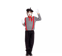 Déguisement petit mime rayé garçon