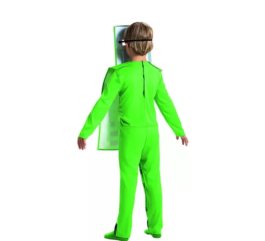 Translation missing: fr.Disfraz de Minecraft Creeper verde para niño