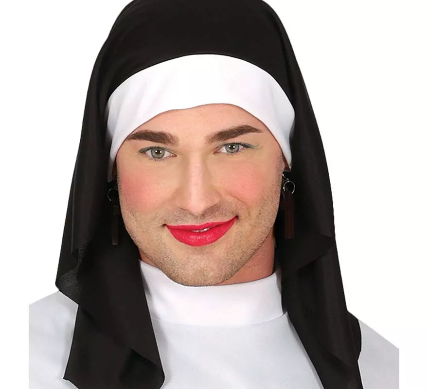 Translation missing: fr.Disfraz de Monja con cofia para hombre
