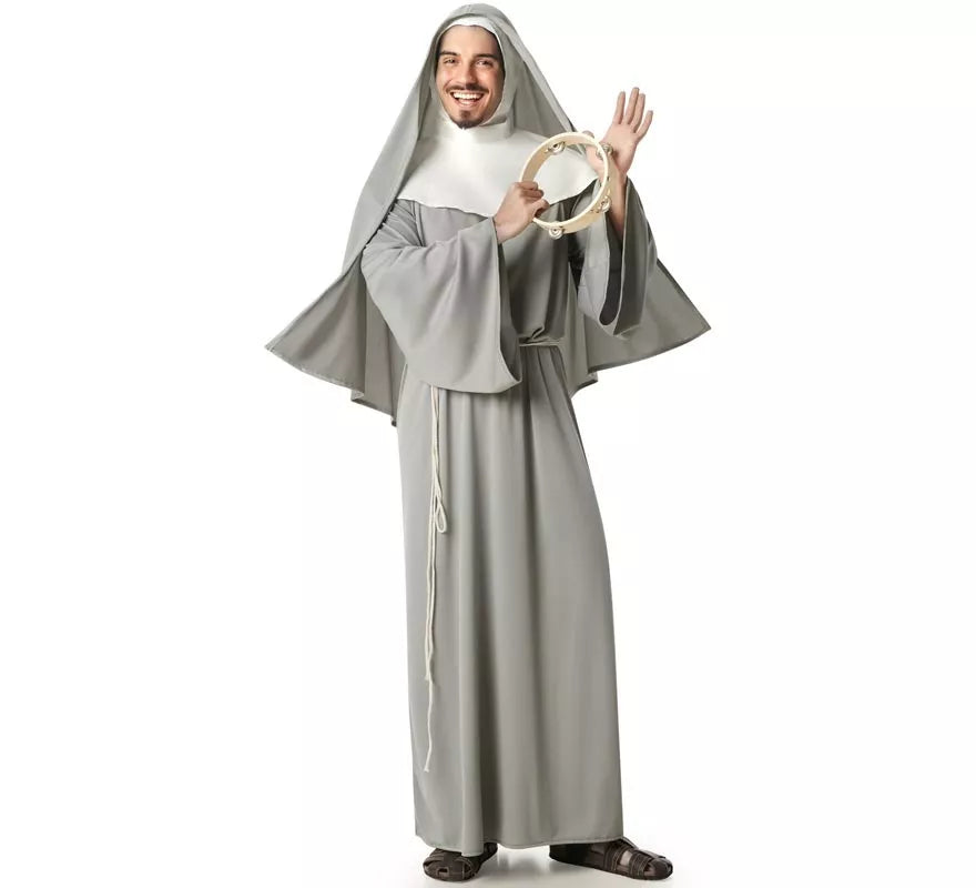 Translation missing: fr.Disfraz de Monja gris para hombre