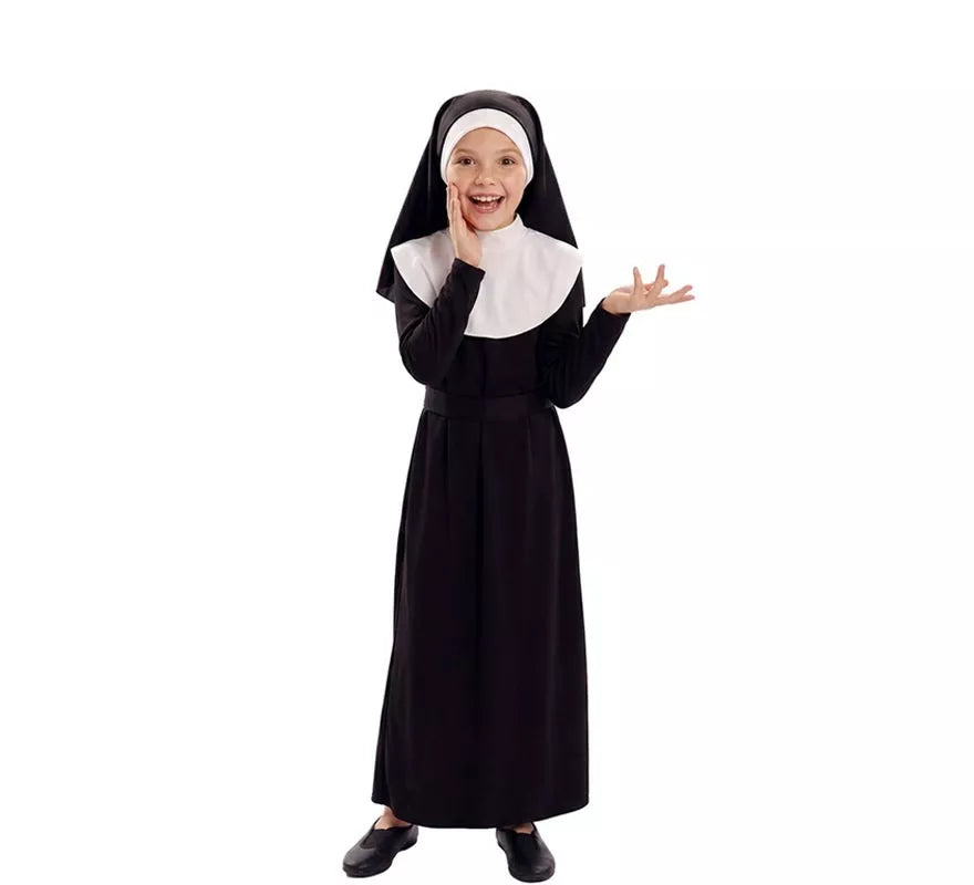 Translation missing: fr.Disfraz de Monja negro para niña
