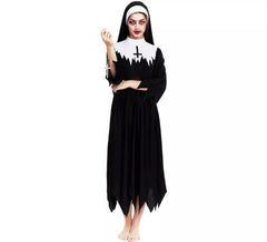 Costume de nonne zombie tunique à pointes pour femme