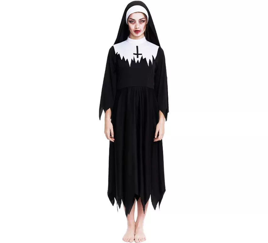 Translation missing: fr.Disfraz de Monja Zombie túnica con picos para mujer