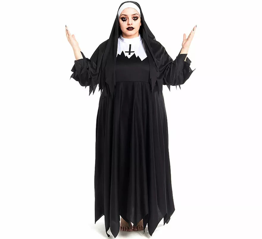 Translation missing: fr.Disfraz de Monja Zombie túnica con picos para mujer