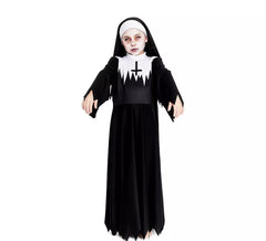 Costume de nonne zombie avec tunique à pointes pour fille