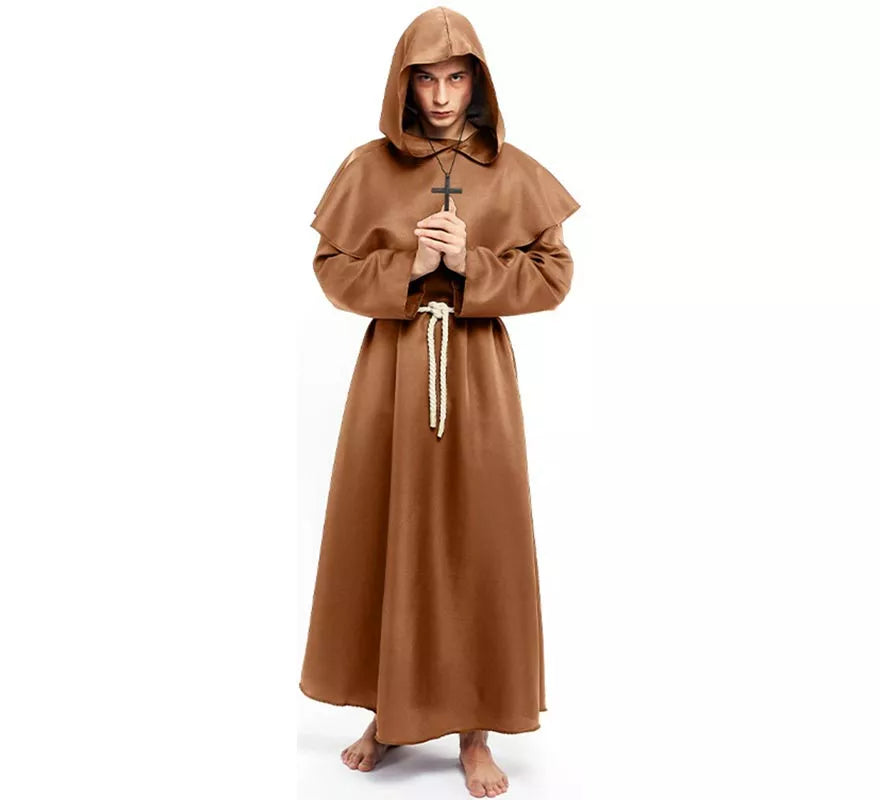 Translation missing: fr.Disfraz de Monje marrón para hombre