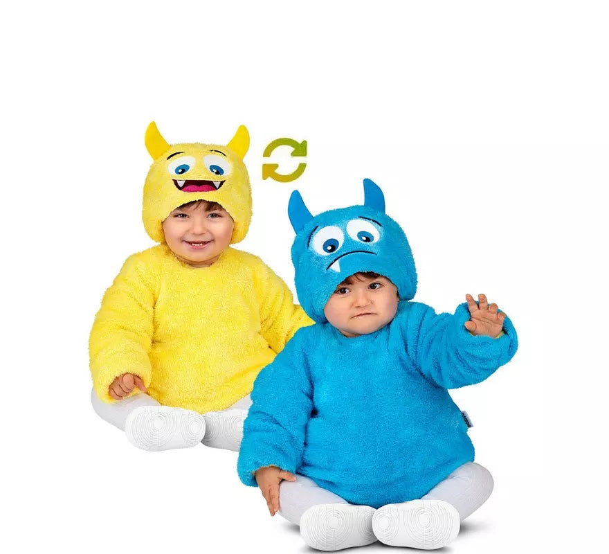 Translation missing: fr.Disfraz de Monstruo Amarillo- Azul Reversible para bebé y niños