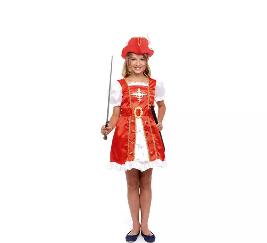 Translation missing: fr.Disfraz de Mosquetera Roja en Vestido para niña