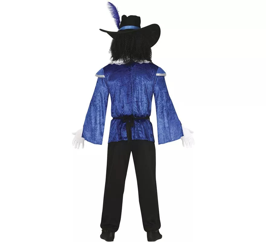 Translation missing: fr.Disfraz de Mosquetero Azul Elegante para hombre