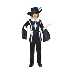 Déguisement mousquetaire bleu élégant garçon