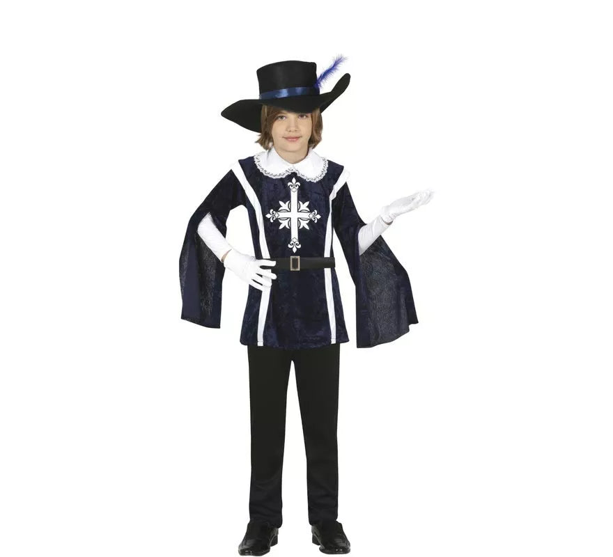 Translation missing: fr.Disfraz de Mosquetero Azul Elegante para niño