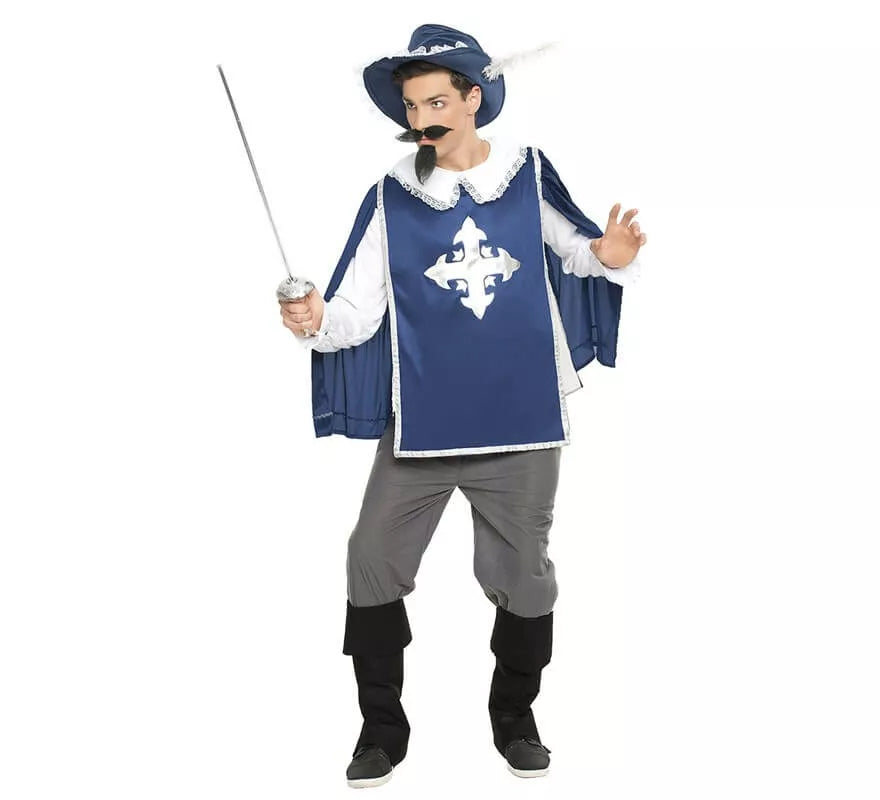 Translation missing: fr.Disfraz de Mosquetero Azul para hombre