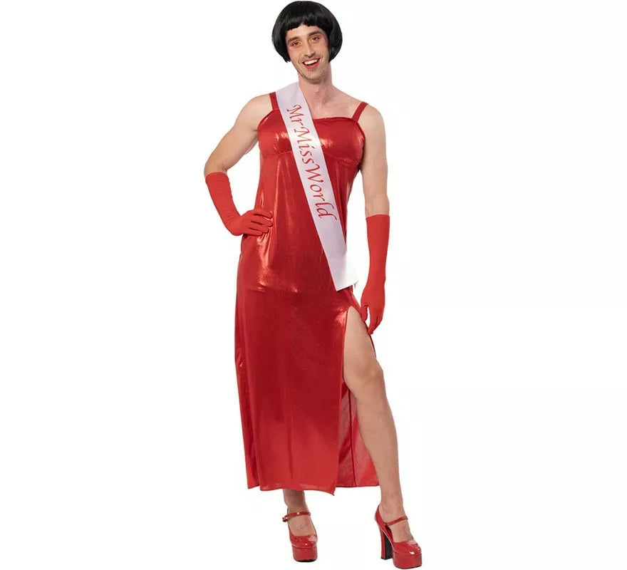 Translation missing: fr.Disfraz de Mr World vestido rojo para hombre