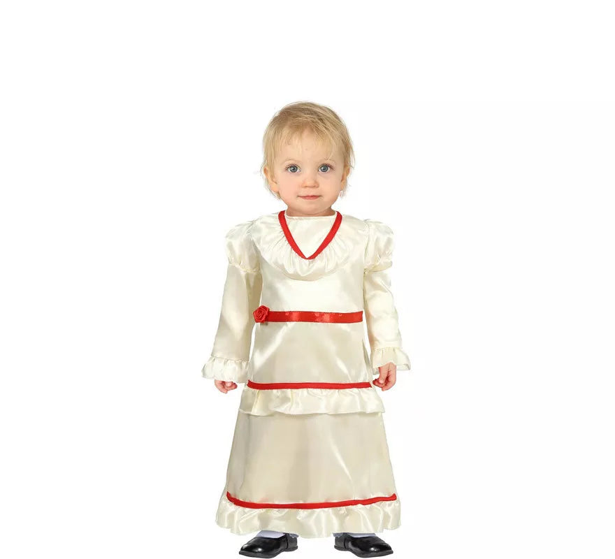 Translation missing: fr.Disfraz de Muñeca con vestido blanca para bebé