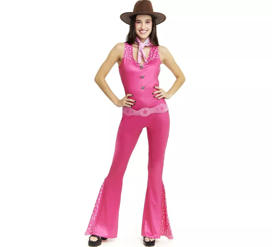 Translation missing: fr.Disfraz de Muñeca Famosa Vaquera fucsia para mujer