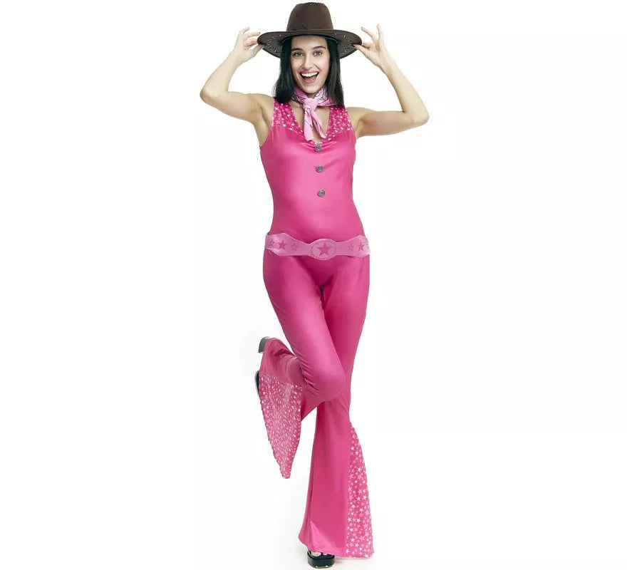 Translation missing: fr.Disfraz de Muñeca Famosa Vaquera fucsia para mujer