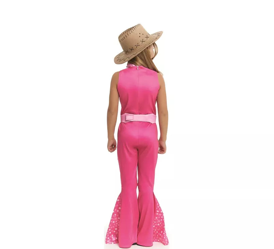 Translation missing: fr.Disfraz de Muñeca Famosa Vaquera fucsia para niña