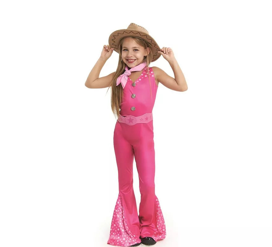 Translation missing: es.Disfraz de Muñeca Famosa Vaquera fucsia para niña