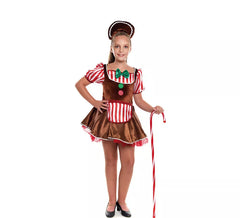 Costume de poupée en pain d'épice de Noël pour fille