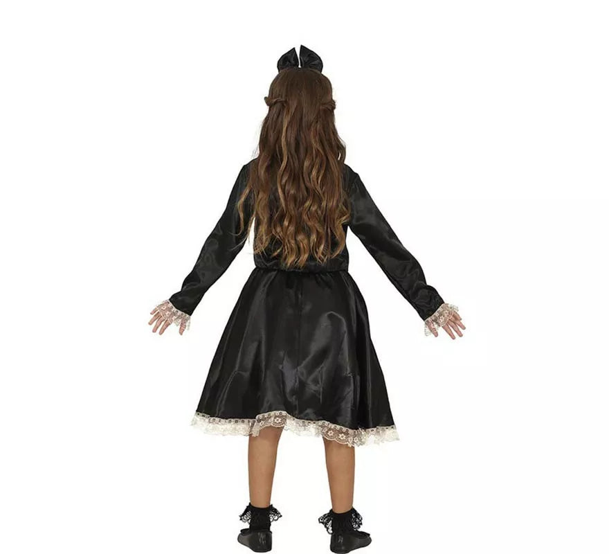 Translation missing: fr.Disfraz de Muñeca Lazos negros para niña