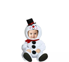 Déguisement bonhomme de neige avec capuche et chapeau pour bébé