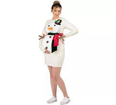 Déguisement de bonhomme de neige en robe pour femme enceinte