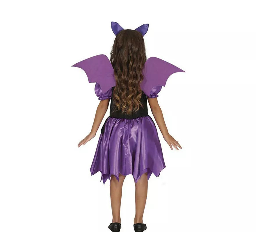 Translation missing: fr.Disfraz de Murciélago púrpura con alas para niña