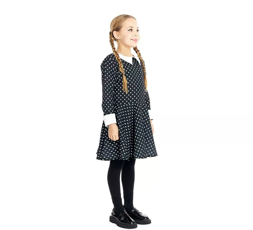 Translation missing: fr.Disfraz de Niña Siniestra estampado calavera para niña y adolescente