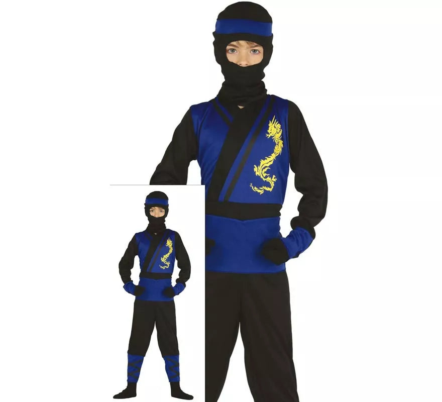 Translation missing: fr.Disfraz de Ninja azul y negro para niño
